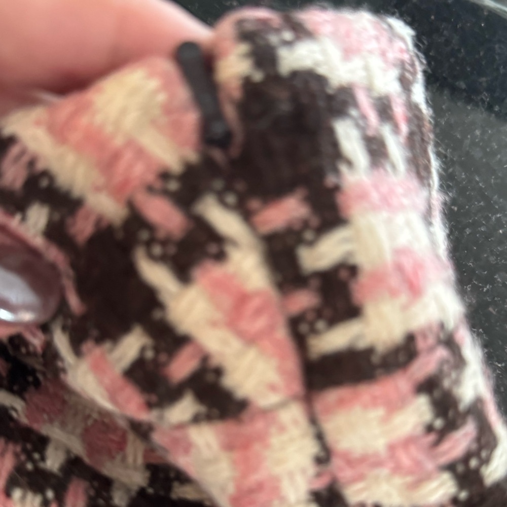 LOFT Pink and Brown tweed Checkered Mini Skirt - Picture 5 of 6